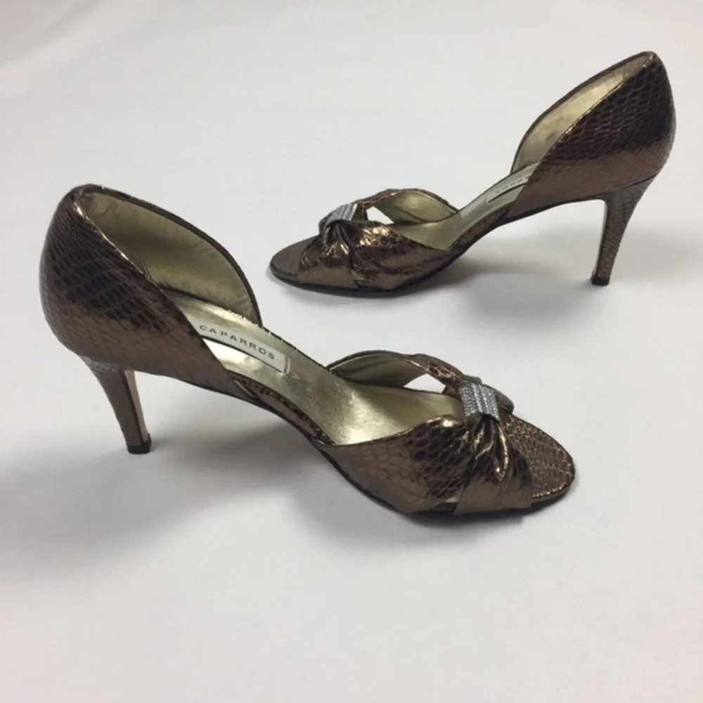 Caparros Copper Faux Snakeskin Embellished‎ Heels